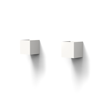 Trädgårdsbelysning i aluminium  -  CUBIQ 100 mm, Vit Fasadslampa