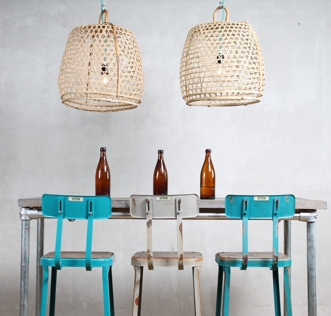 Asian Basket lamp made of braided bamboo - Medium large diameter 55 cm - 8