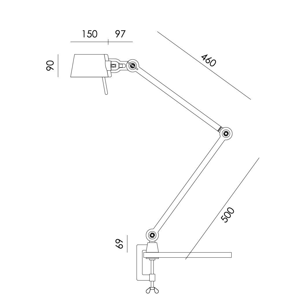 TONONE - BOLT DESK 2ARM CLAMP