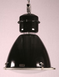 Large Industrial Light - glass disk - BLACK - 6