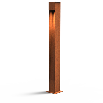 Trädgårdsbelysning i cortenstål PILLAR Höjd 1100 mm