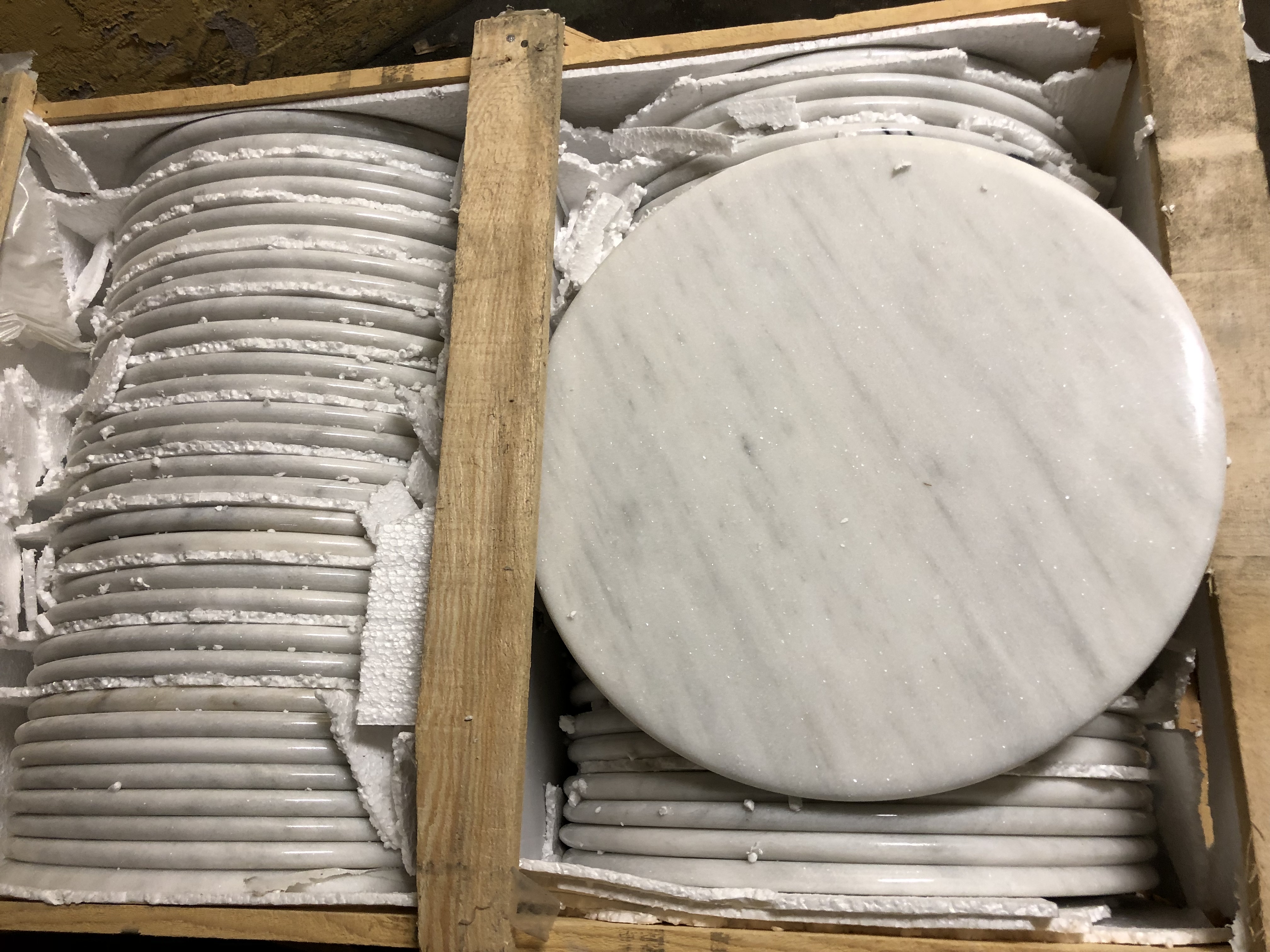 Vit Marmor -  Ø 50 cm RUND - 7