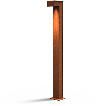 Trädgårdsbelysning i cortenstål POLE Höjd 1100 mm
