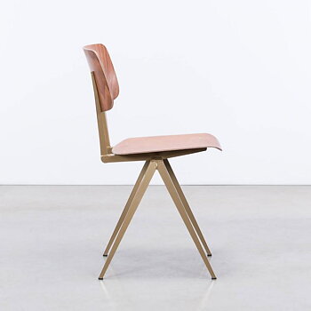 STEEL  S16 Chair  Pearl Gold -  Light Brown 