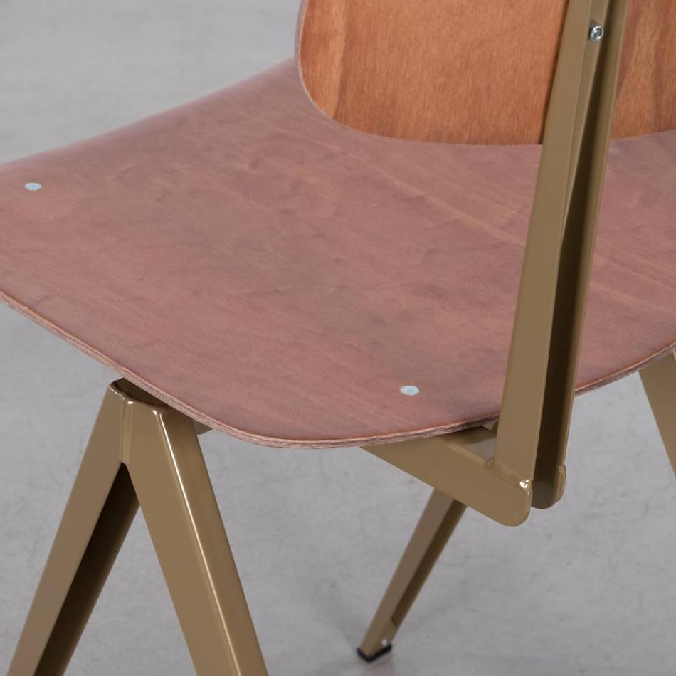 STEEL  S16 Chair  Pearl Gold -  Light Brown  - 4
