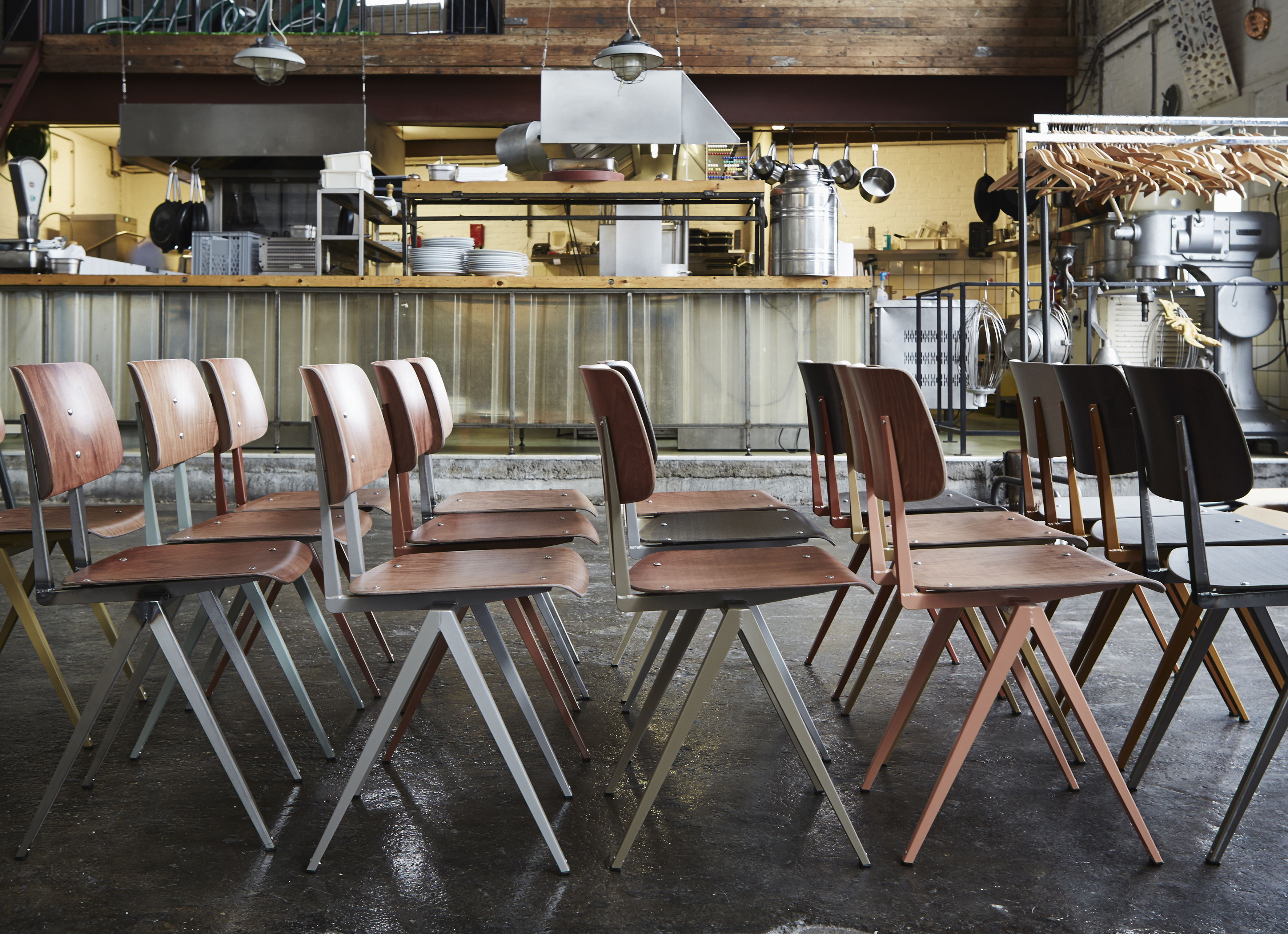 STEEL  S16 Chair  Pearl Gold -  Light Brown  - 8