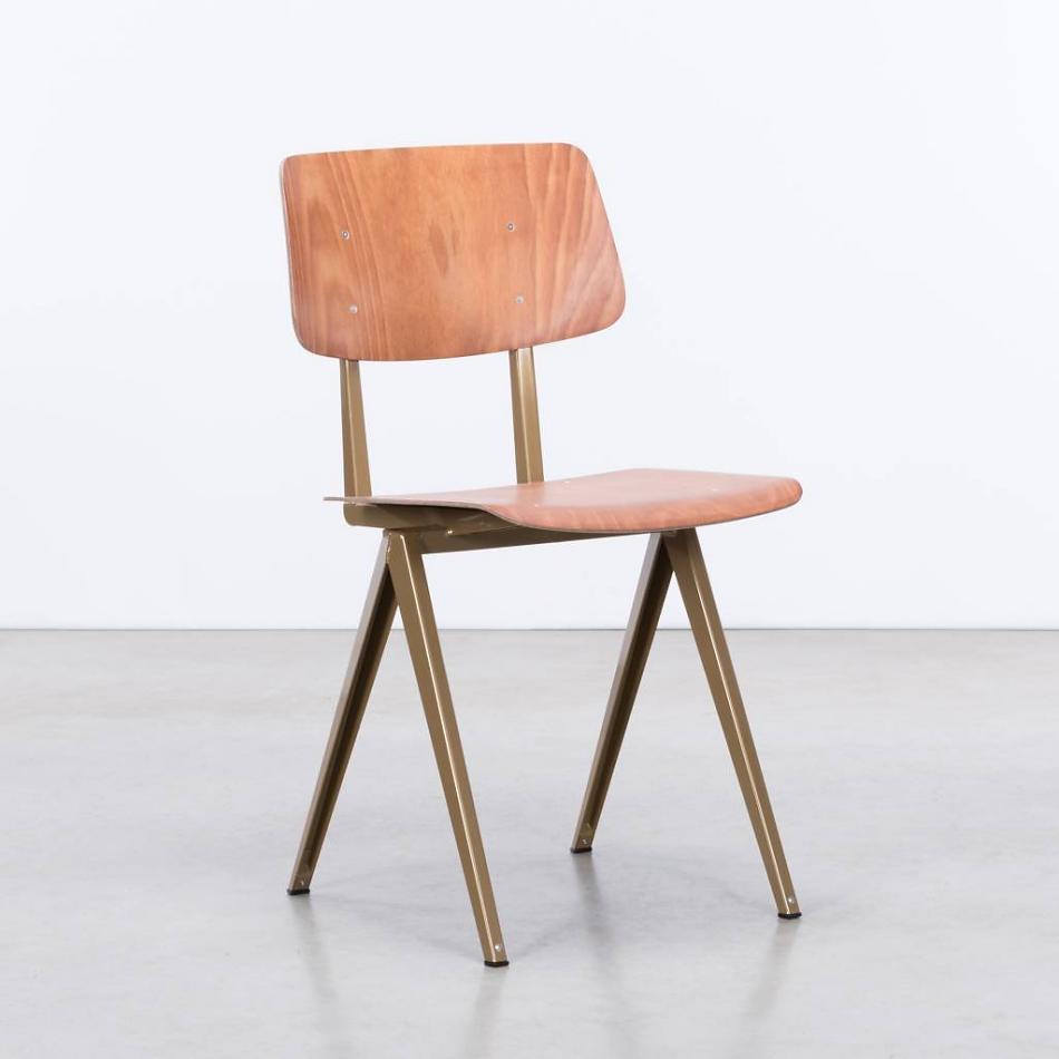 STEEL  S16 Chair  Pearl Gold -  Light Brown  - 5