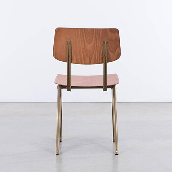 STEEL  S16 Chair  Pearl Gold -  Light Brown 