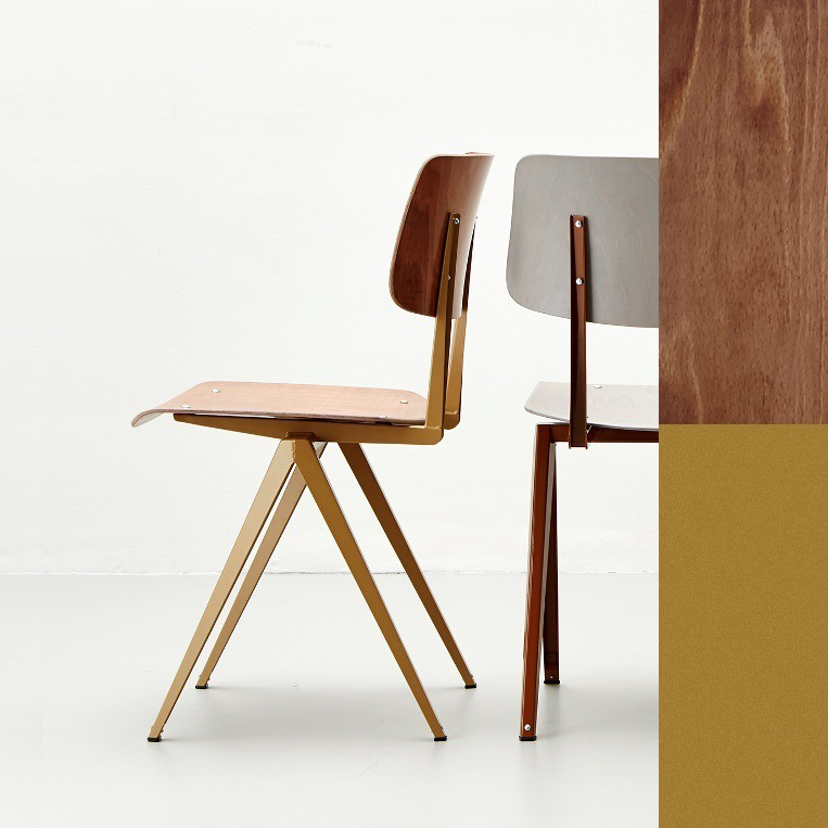 STEEL  S16 Chair  Pearl Gold -  Light Brown  - 6