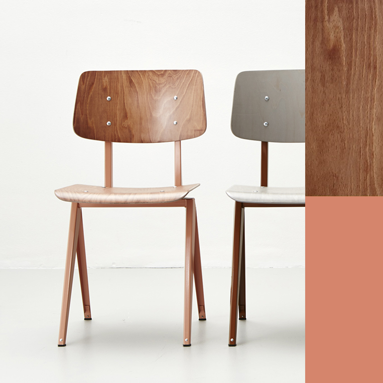 STEEL S16 Chair  Beige Red - Light Brown - 7