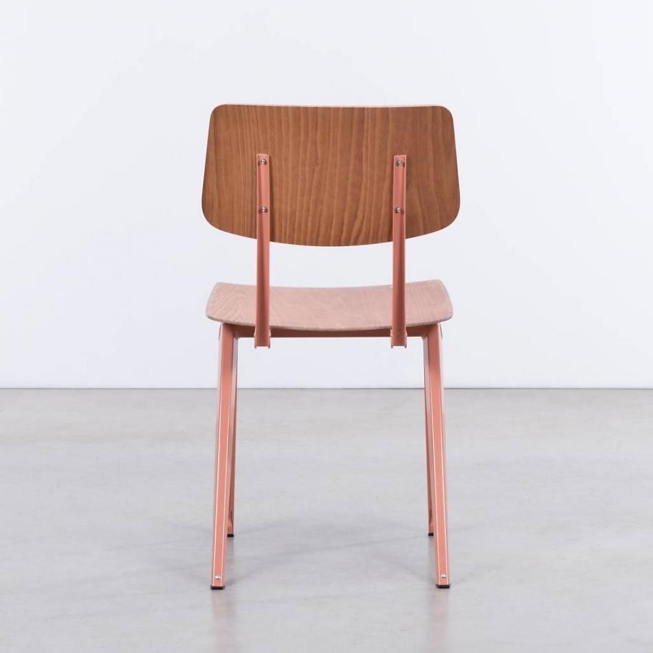STEEL S16 Chair  Beige Red - Light Brown - 3