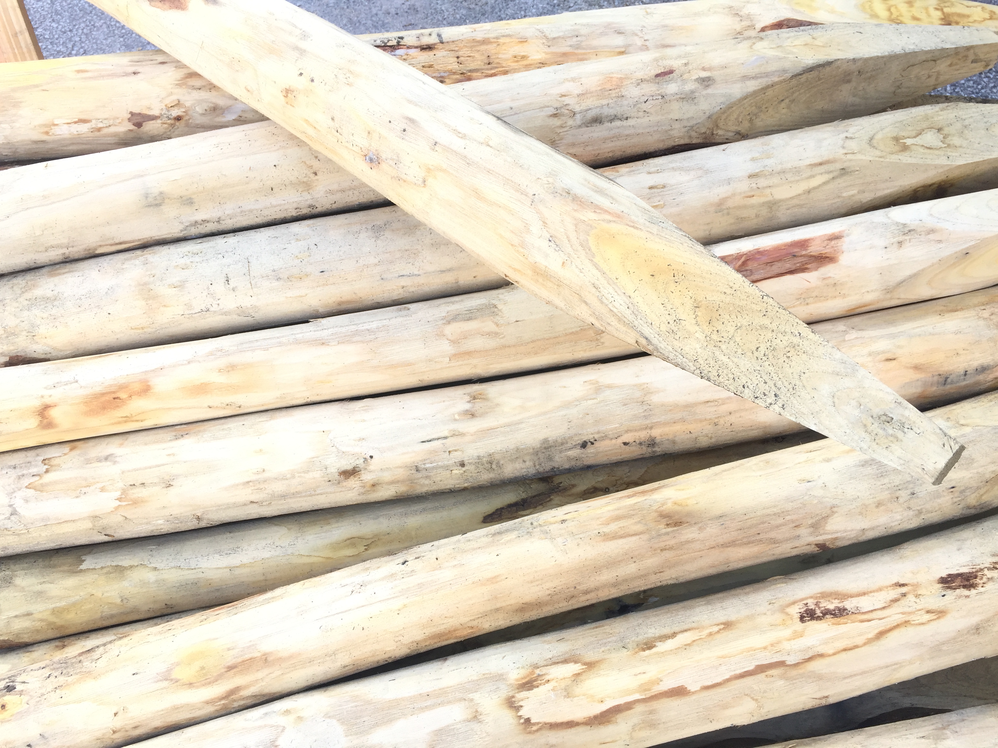 Kastanjestolpe L120 cm Ø 8-10 cm skalad & spetsad (A+)