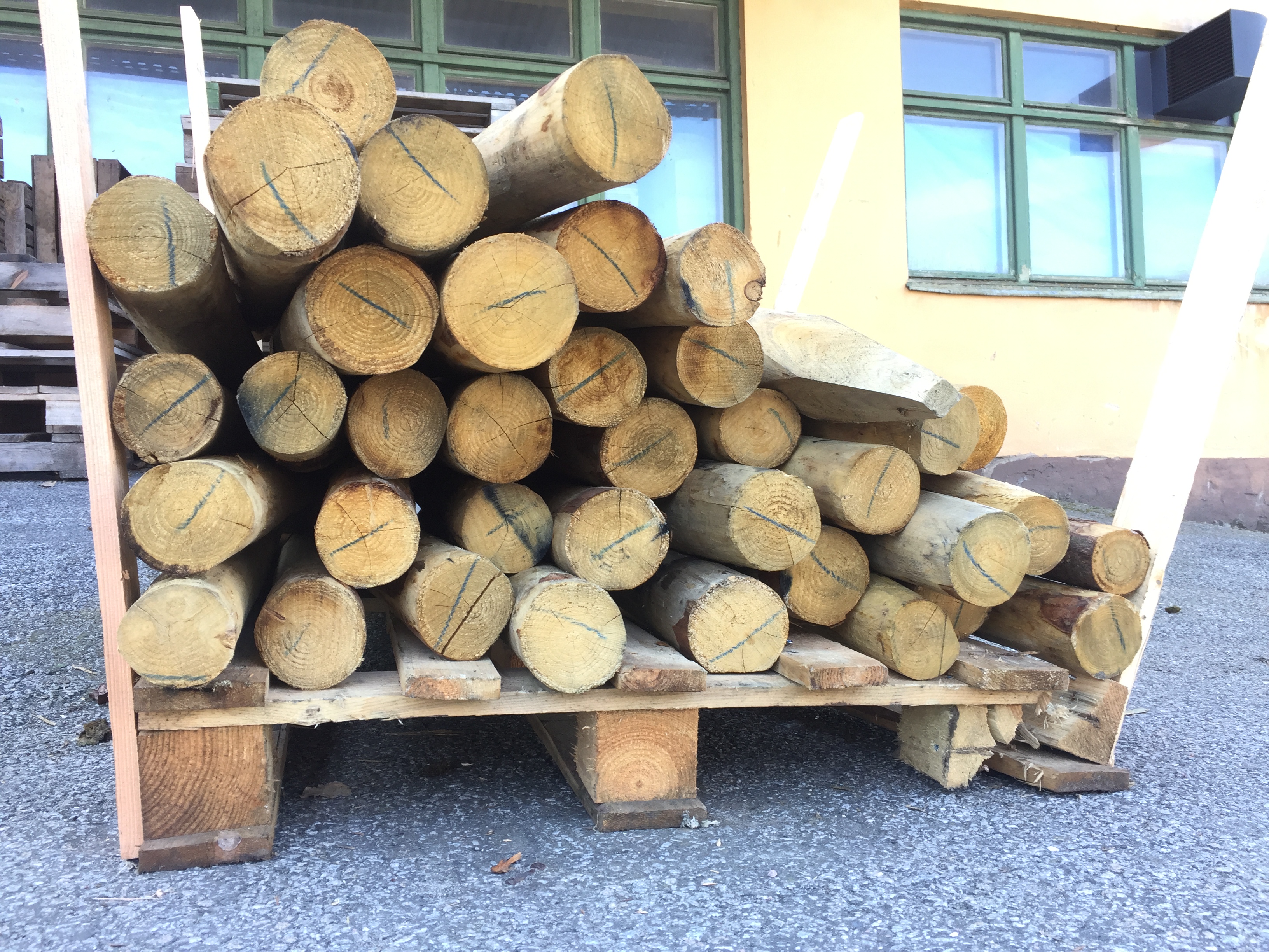 Kastanjestolpe L120 cm Ø 8-10 cm skalad & spetsad (A+) - 3