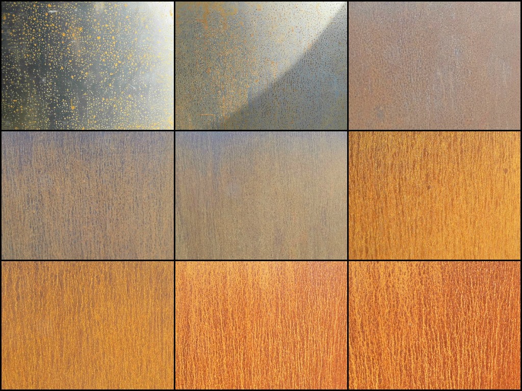 Corten steel rust process