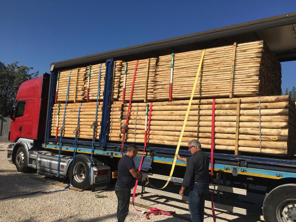Kastanjestolpe, längd 250 cm Ø 10-12 cm skalad och spetsad A+