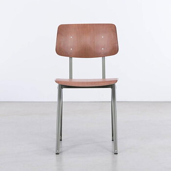 STEEL S16 Chair -Cement Grey -  Brown