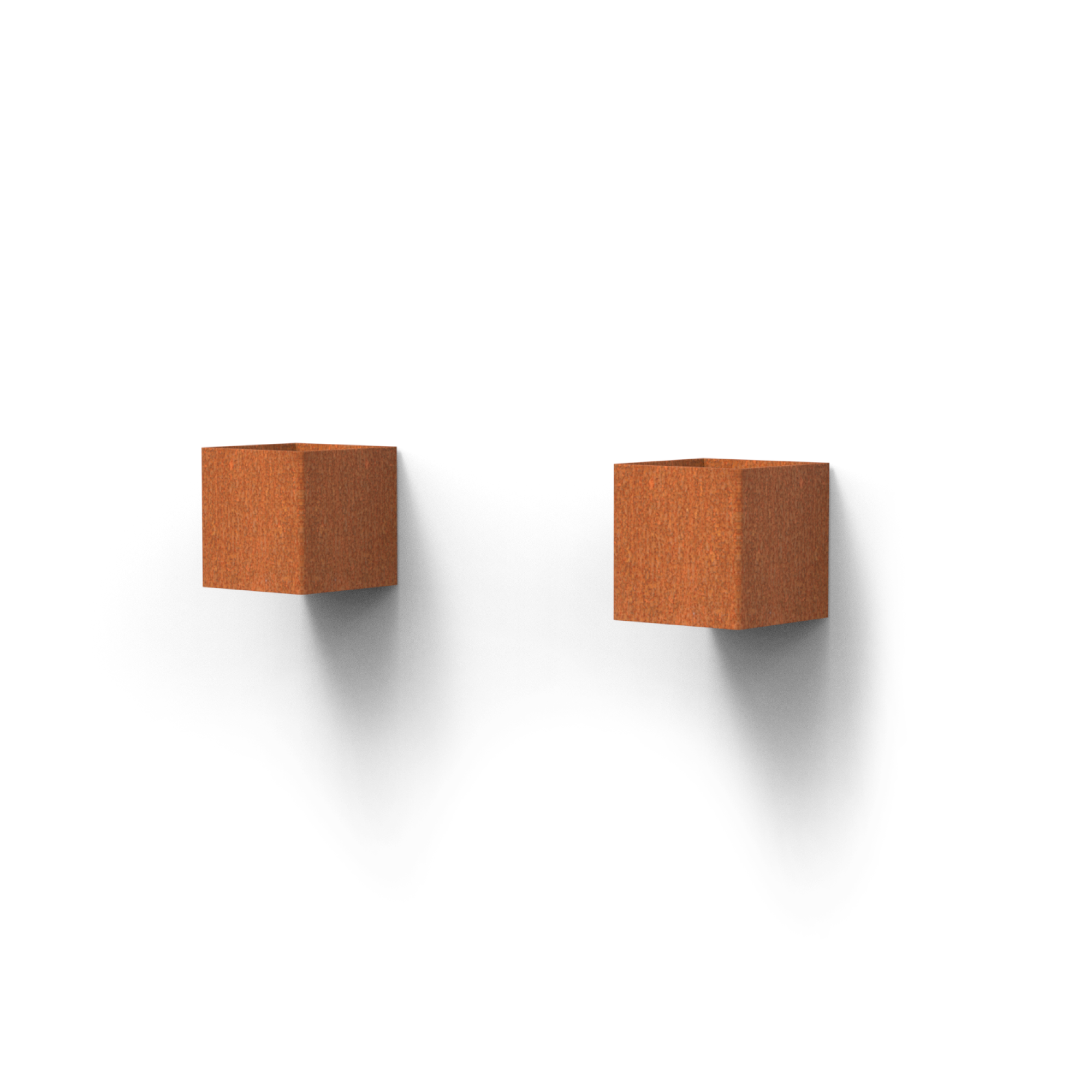 Garden lighting in corten steel - CUBIQ 100 mm, facade lamp