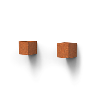 Trädgårdsbelysning i cortenstål  - CUBIQ 100 mm,  fasadslampa  