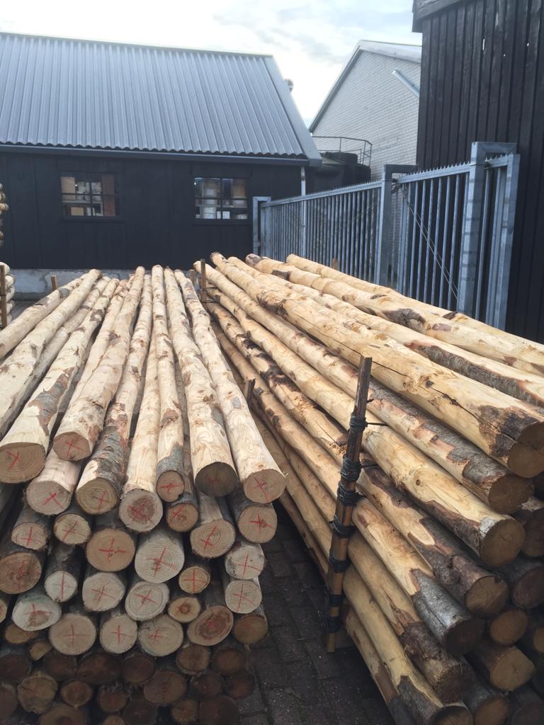 Kastanjestolpe, längd 250 cm Ø 6-8 cm skalad, spetsad (A+)