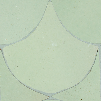 Zellige Vert Clair Poisson Échelles 10x10cm