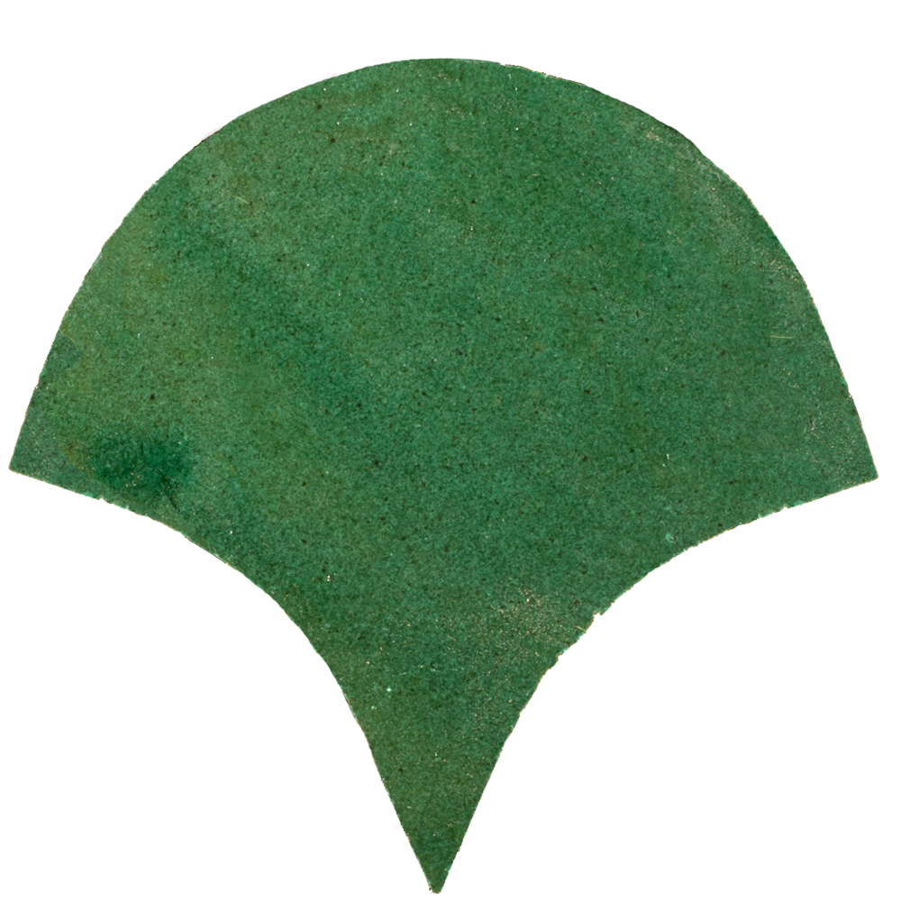 Zellige Vert Foncee Poisson Échelles 10x10cm - 3