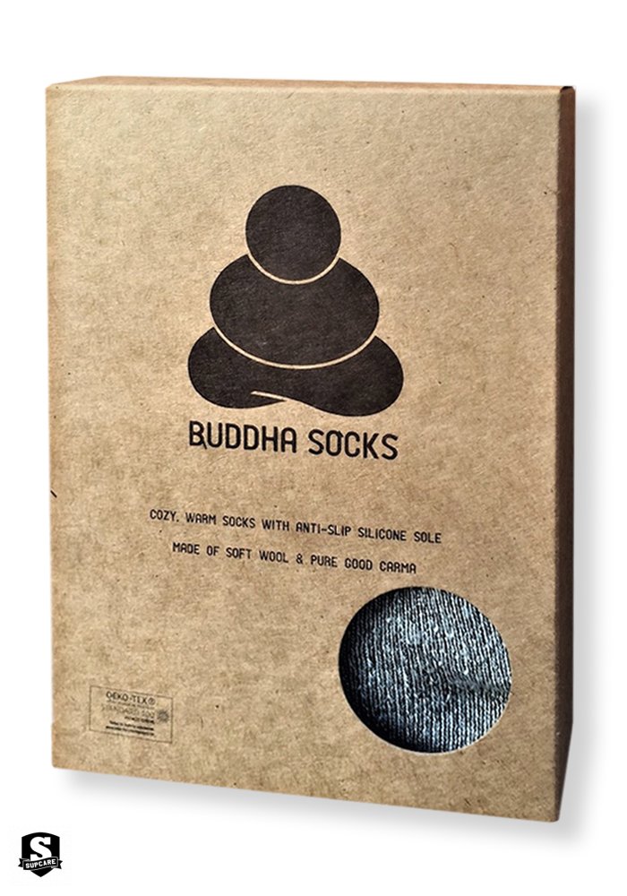Buddha Socks, antiskli ullsokker,  grønn - 2