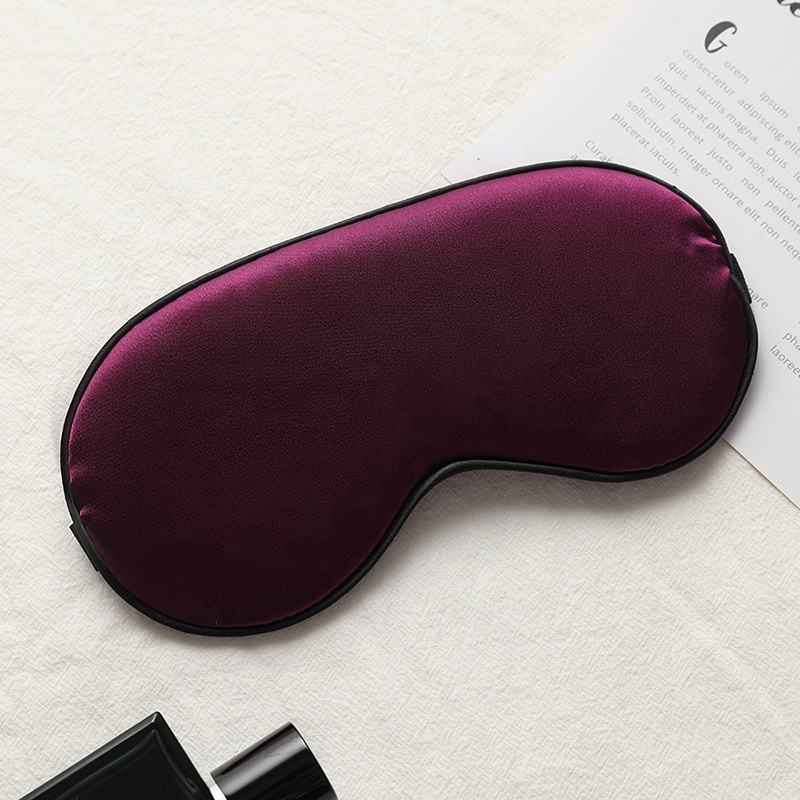 Slaapmasker voor vrouwen en mannen, oogmasker om te slapen, nachtmasker zijden slaapbril, oogmasker, 2 stuks, zwart violet