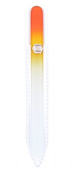 Glasfil farvet med etui,  14 cm 