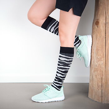 Steunkousen met zebraprint