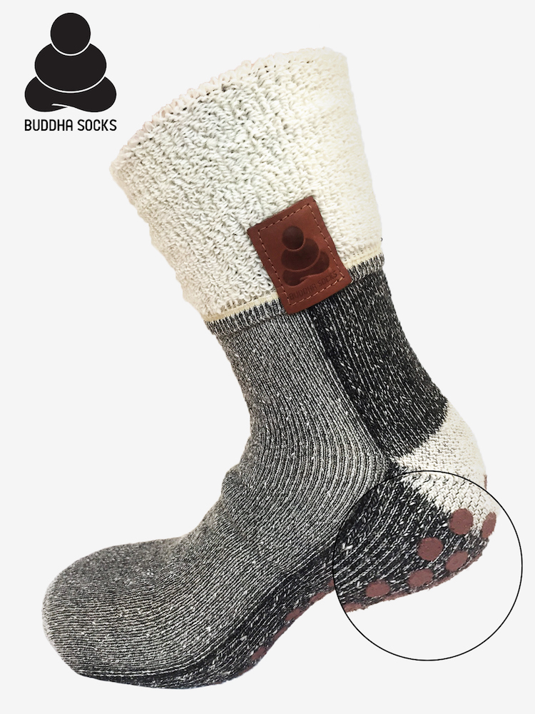 Buddha Socks, antihalksocka i ull, svart - 3