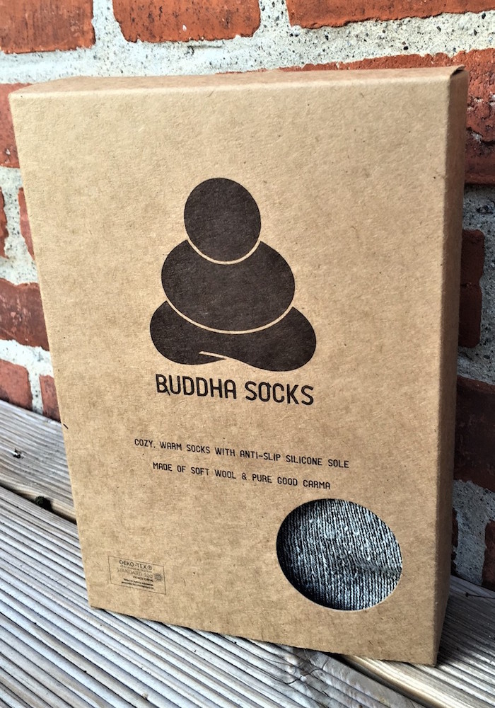 Buddha Socks, antiskli ullsokker, rød - 3