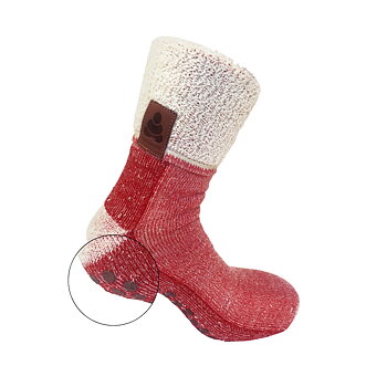 Buddha Socks, antiskli ullsokker, rød