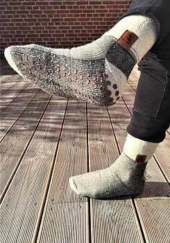 Buddha Socks, antiskli ullsokker, rød