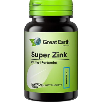 Great Earth Super Zink 25 mg 60 Kapslar