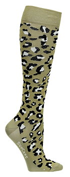 Steunkousen met luipaardmotief, groen