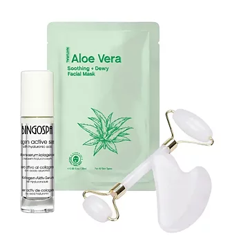 Valkoinen Jade roller, kollageenipakkaus kasvoille