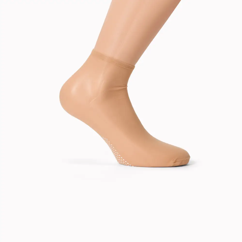 Ankelstrømper i nylon med skridsikker