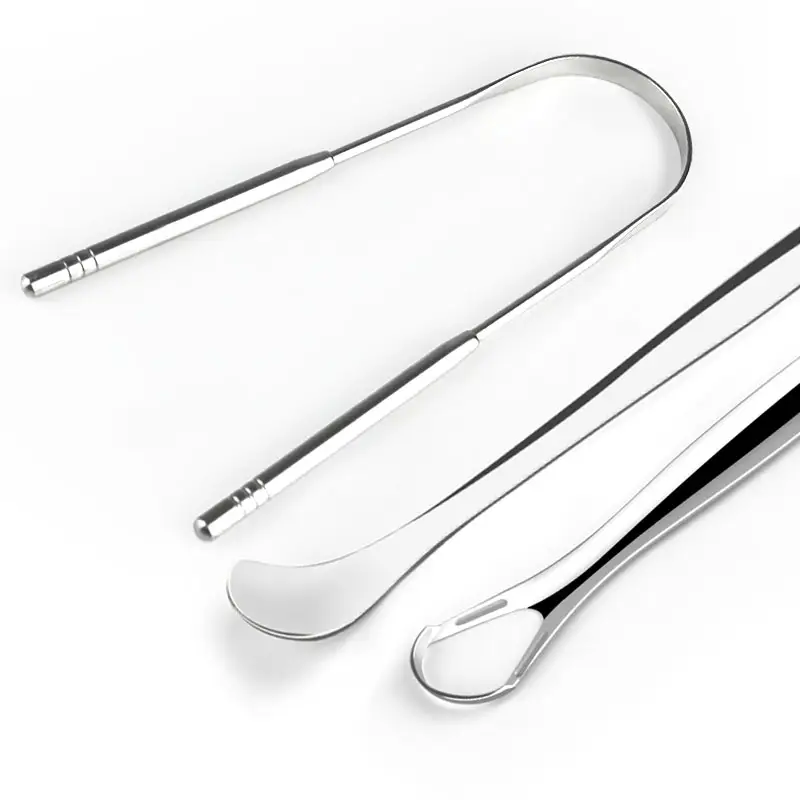 Tungeskrape metall bred – sett med 3 deler