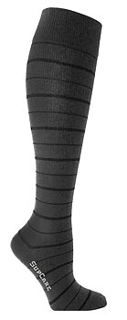 Tummanharmaat tukisukat mustilla raidoilla, bambu