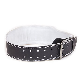 4 Inch Padded Leather Belt, black