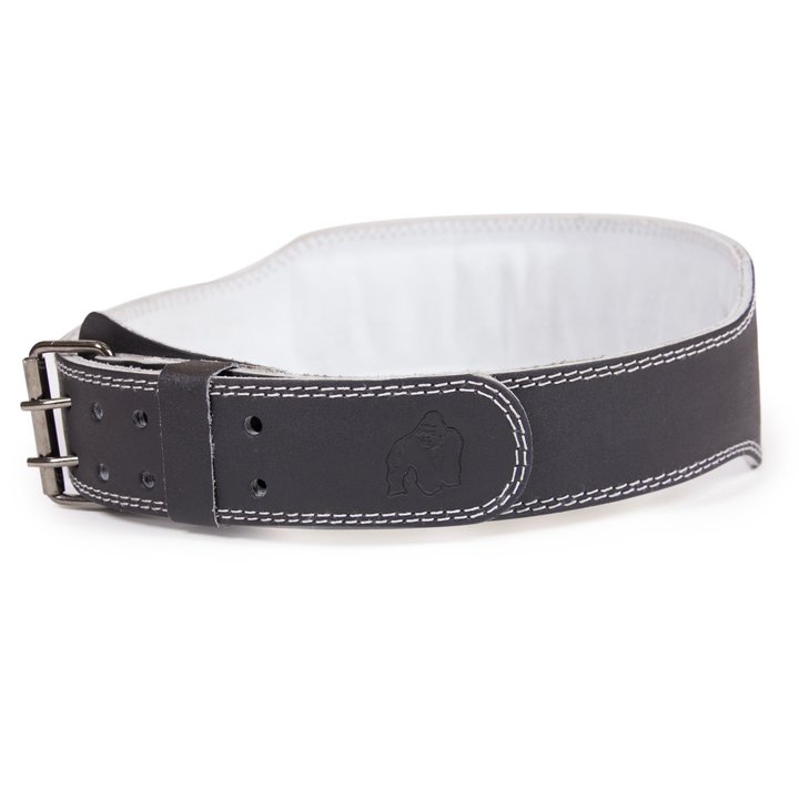 4 Inch Padded Leather Belt, black - 4