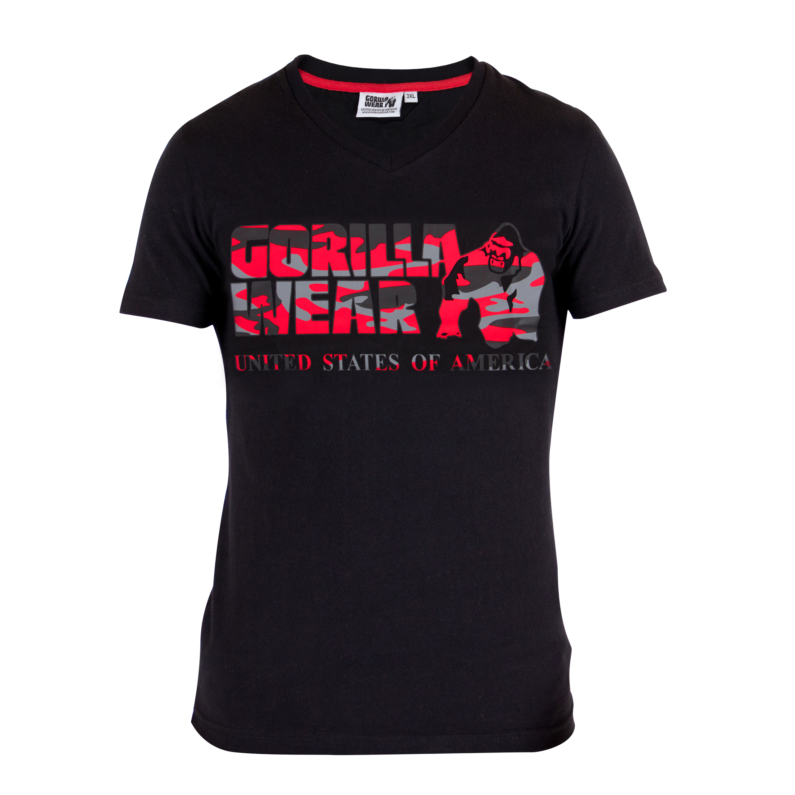 Sacramento V-Neck Tee, black/red