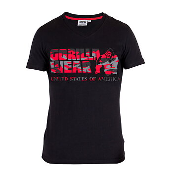 Sacramento V-Neck Tee, black/red
