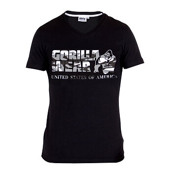 Sacramento V-Neck Tee, black/white