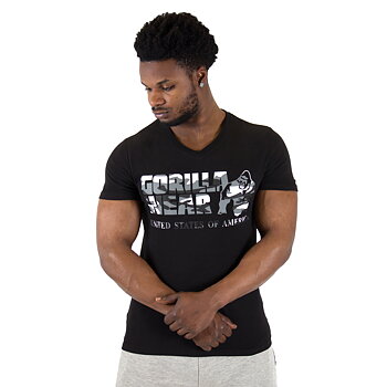 Sacramento V-Neck Tee, black/white