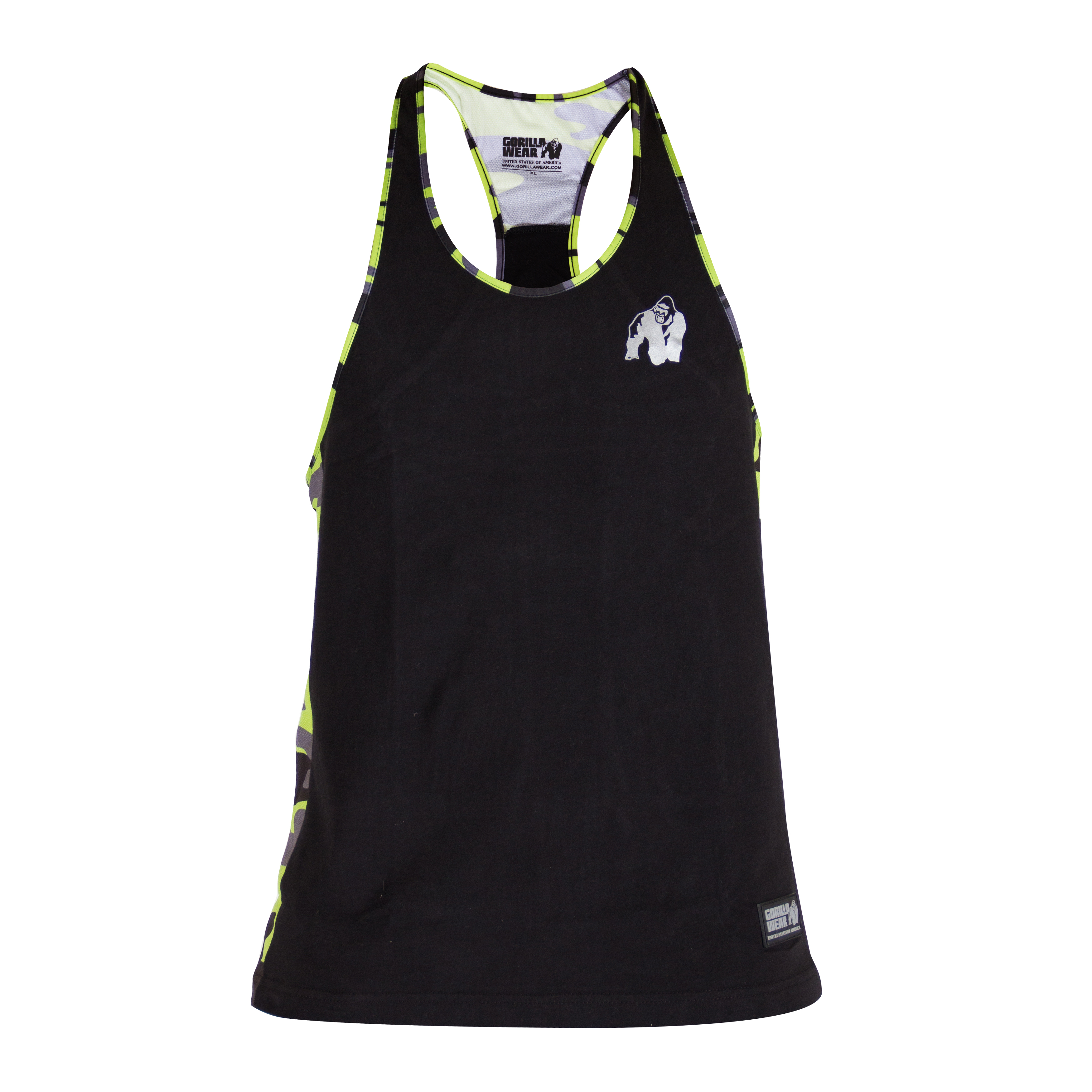 Sacramento Camo Mesh Tanktop, black/neon lime