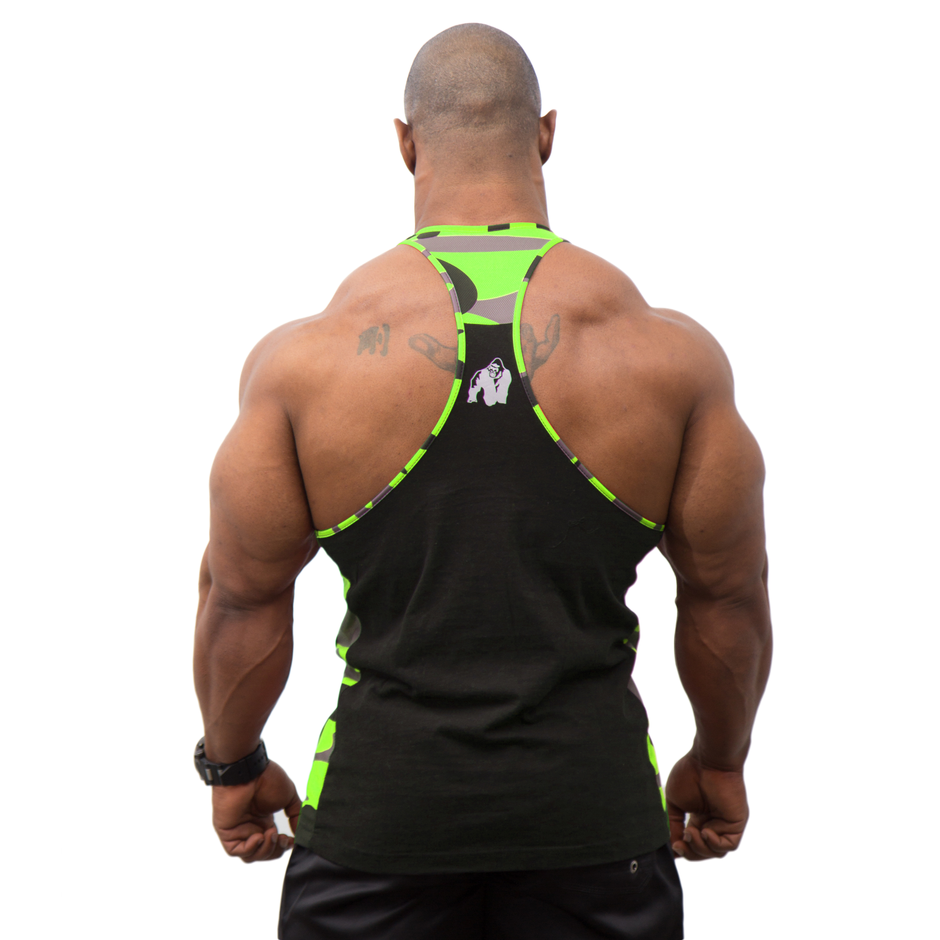 Sacramento Camo Mesh Tanktop, black/neon lime - 3
