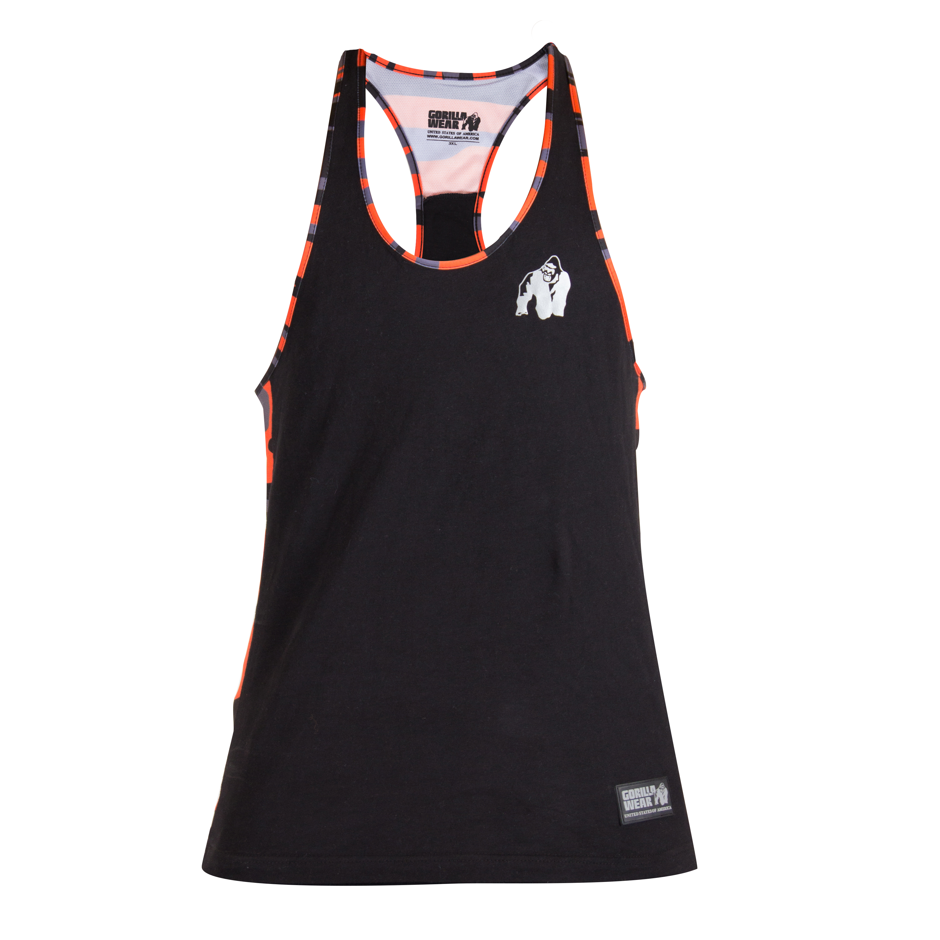 Sacramento Camo Mesh Tanktop, black/neon orange