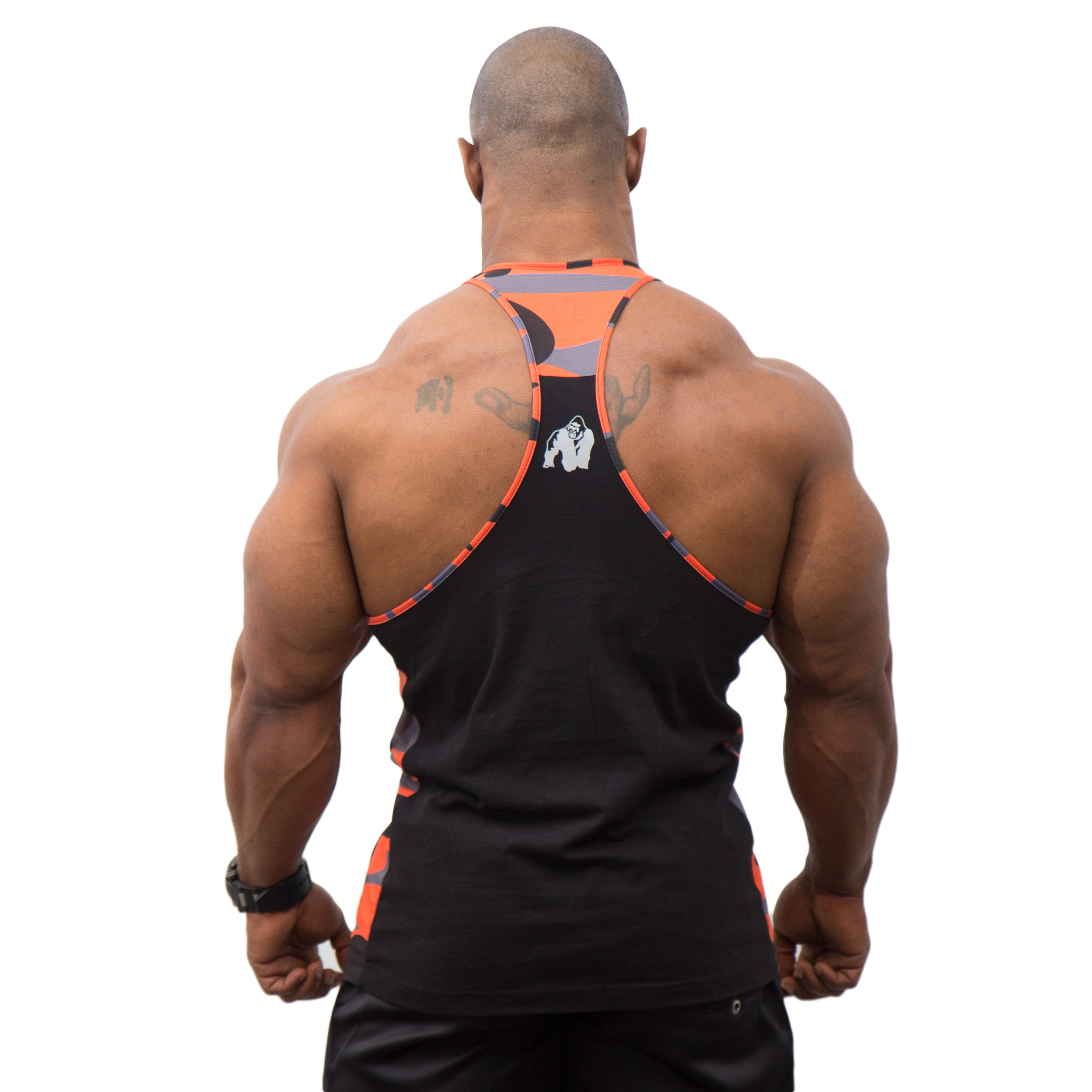 Sacramento Camo Mesh Tanktop, black/neon orange - 5