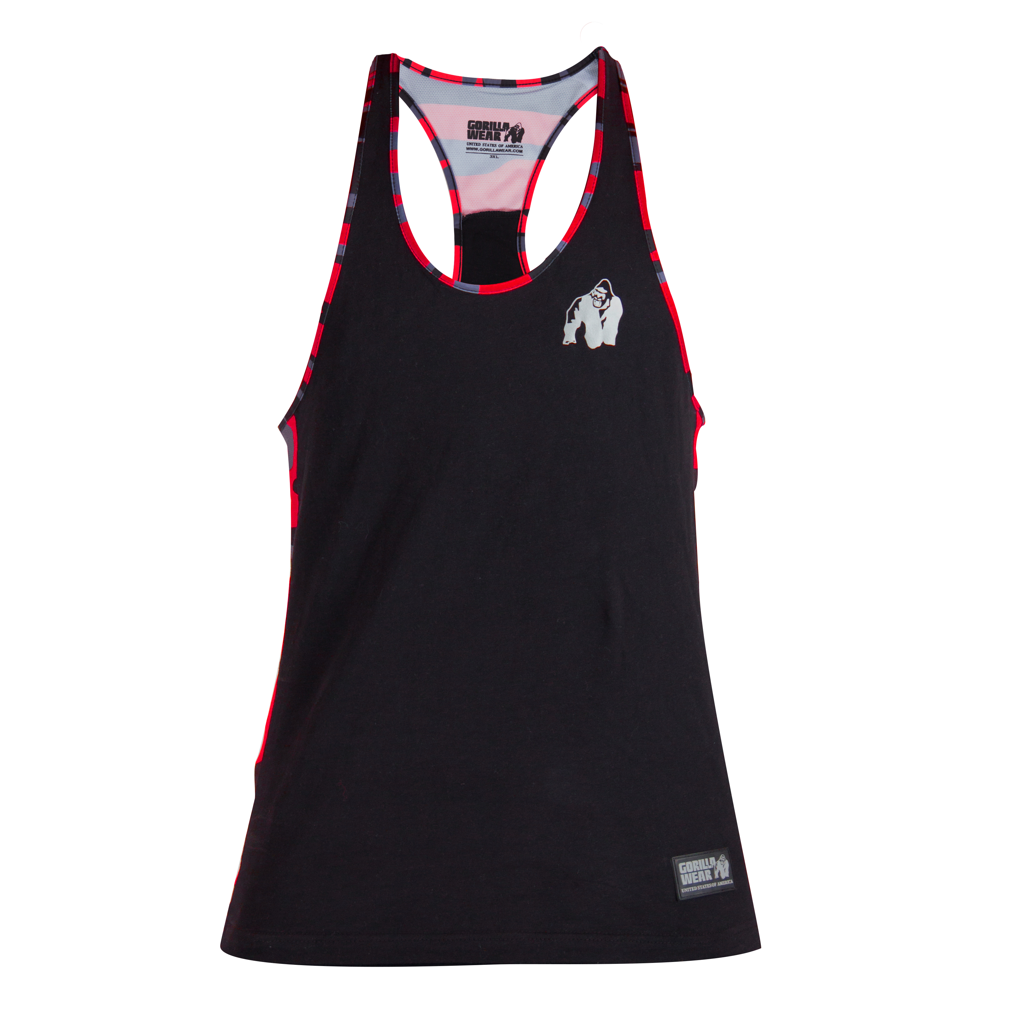 Sacramento Camo Mesh Tanktop, black/red